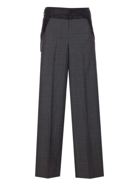 check-pattern buckle trousers