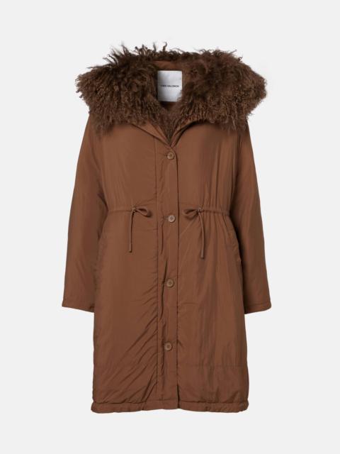 Doudoune shearling-trimmed down coat