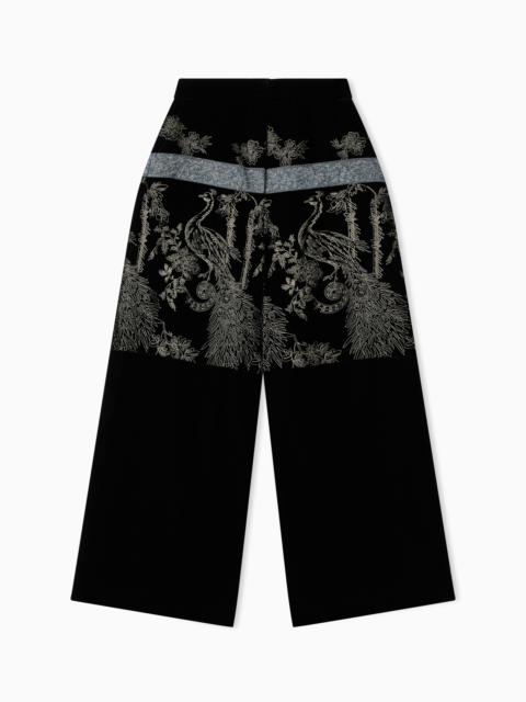 EMBROIDERED VELVET TROUSERS