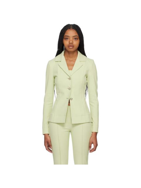 Green Notched Lapel Blazer