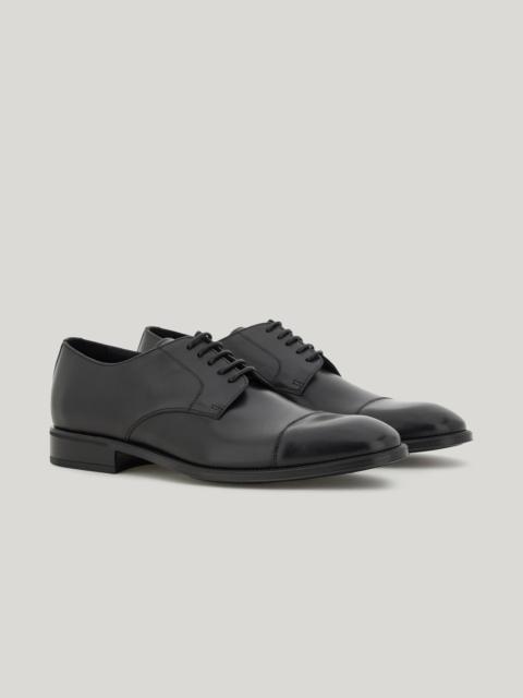 DERBY IN BLACK DISTRESSED CALFSKIN