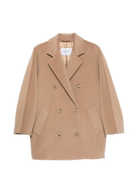 double-breasted notched-lapel coat