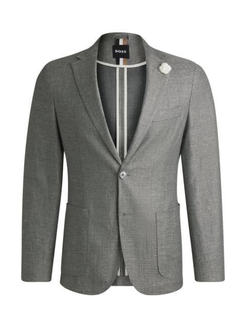 SLIM-FIT BLAZER IN MICRO-PATTERNED FABRIC