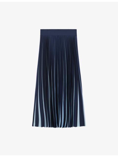 Serena Pleated Woven Midi Skirt