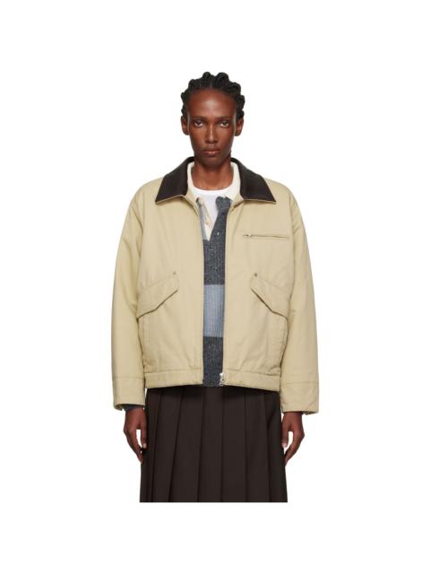 Beige Vintage Padded Work Jacket