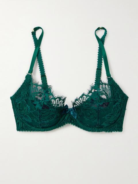 Solanna Silk-blend Satin And Lace Underwired Bra