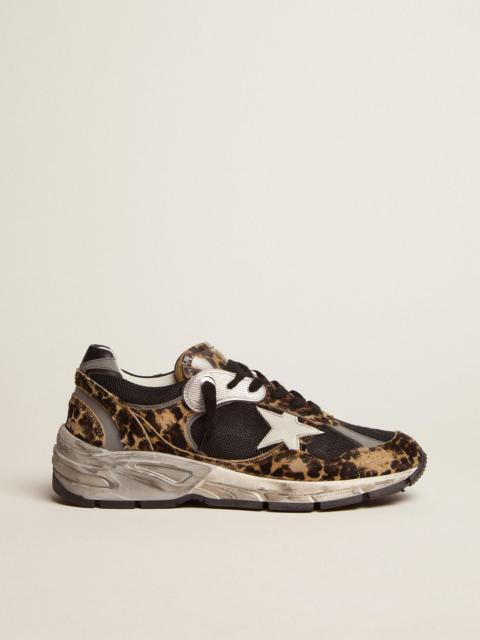 Women’s Dad-Star sneakers in leopard-print pony skin