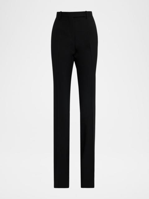 Sharp Grain De Poudre Straight-Leg Trousers