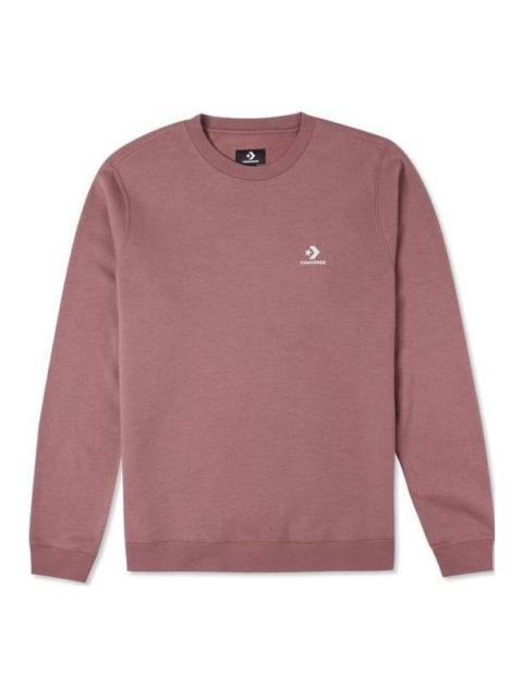 Converse Go-To Embroidered Star Chevron Brushed Back Fleece Crew Sweatshirt 'Maroon' 10024510-A05