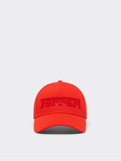 Baseball cap with embroidered Ferrari logo