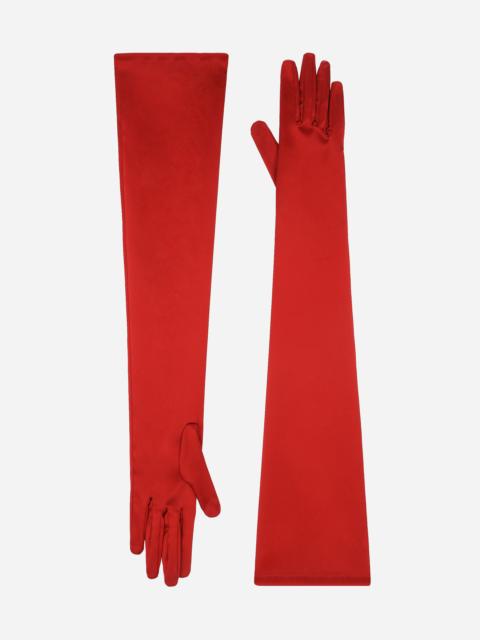 Long satin gloves