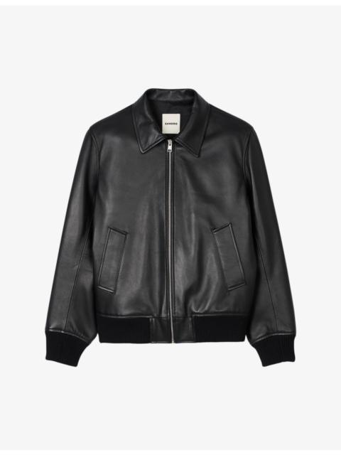 Relaxed-fit leather jacket