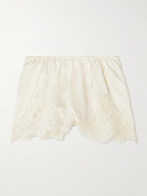 Iona Lace-trimmed Silk-satin Shorts