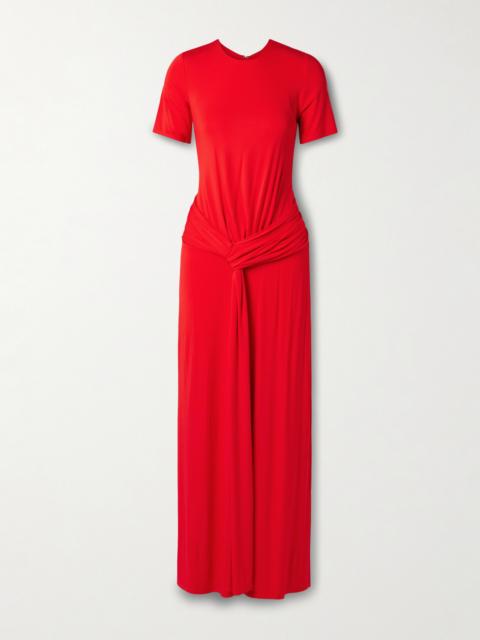 Nalani Tie-front Draped Stretch-jersey Gown