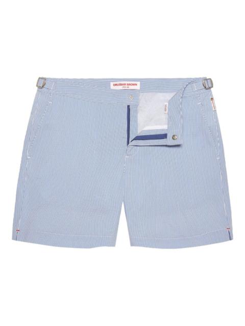 Bulldog stripe seersucker swim shorts