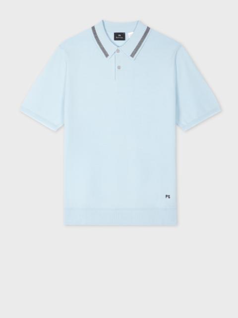 Light Blue Merino Wool Polo Shirt