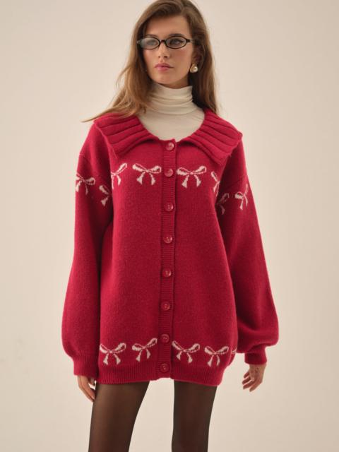 Bow Intarsia Knit Sweater