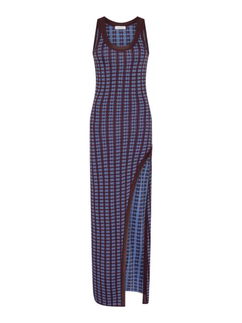 Ribbed Split Maxi Dress multi