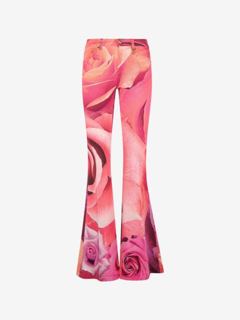 Fit & Flare Jeans With Garden Rose Print