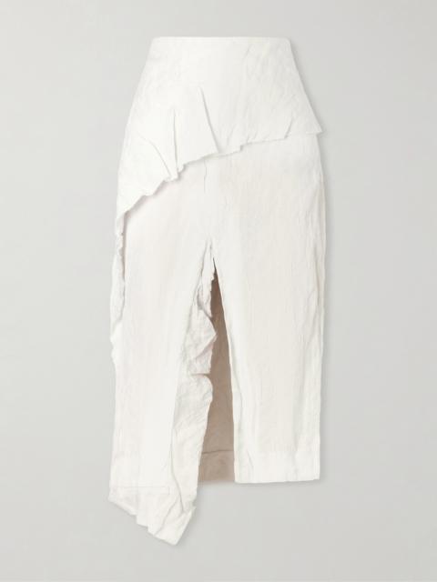 Hansly Crinkled-twill Midi Skirt