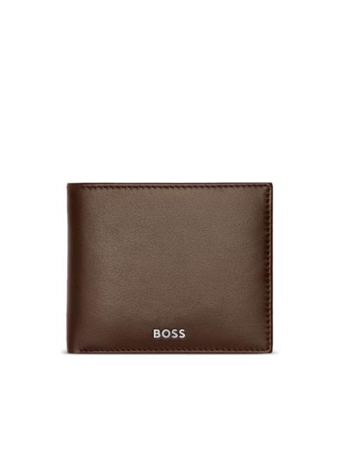 logo-print leather wallet