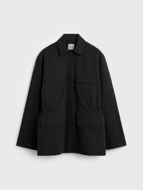 Collared drawstring jacket black