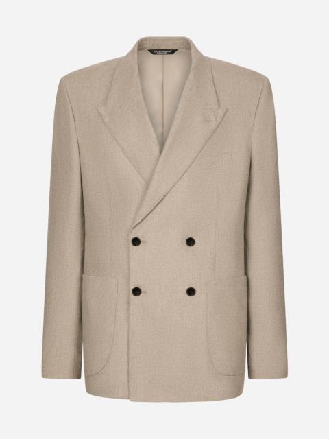 Deconstructed double-breasted cashmere jacket