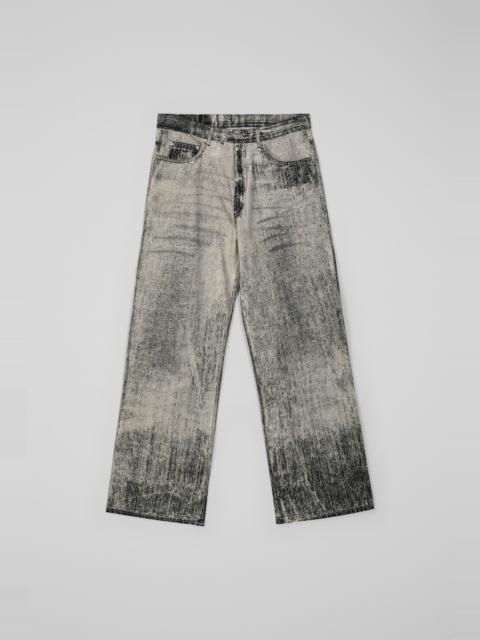 Faded Black Paint Print Denim Jeans