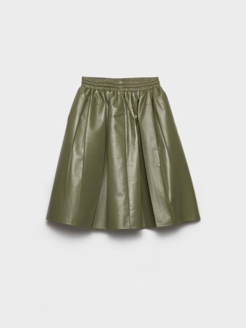 Pleated nappa leather skirt