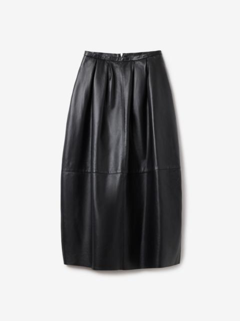 Curved Leather Skirt