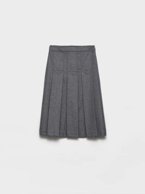 Pleated flannel skirt