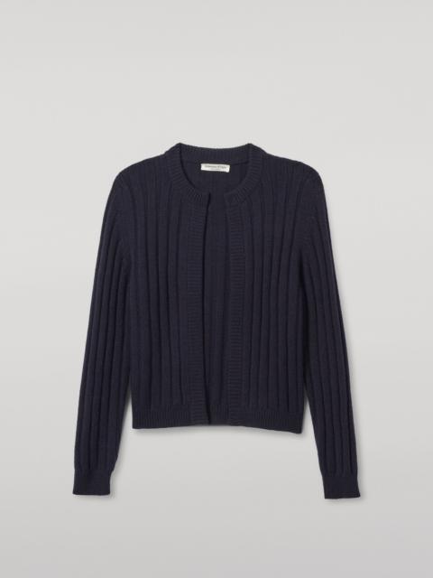Lecht Dark Navy Cashmere Crew Cardigan