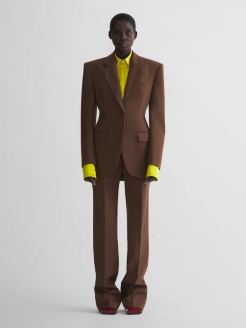 brown low waist straight trousers