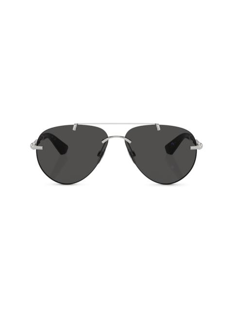 metallic aviator-frame sunglasses