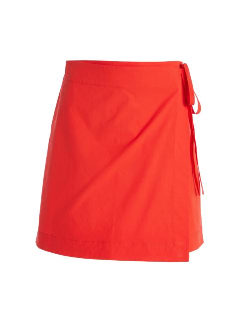 Avila Wrap Cotton Mini Skirt red