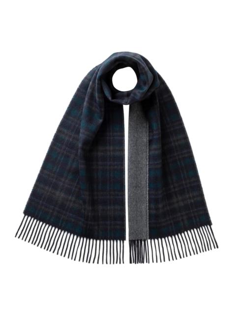 Reversible Navy Tartan Cashmere Scarf