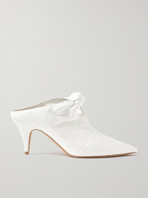 Rowan Knotted Crinkled-leather Mules