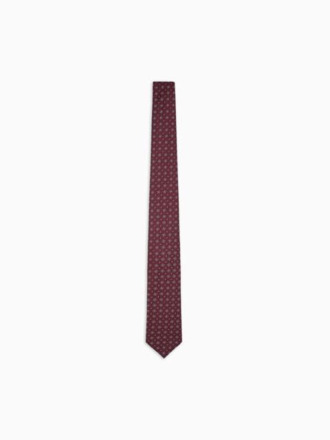 SILK TIE WITH GEOMETRIC JACQUARD MOTIF