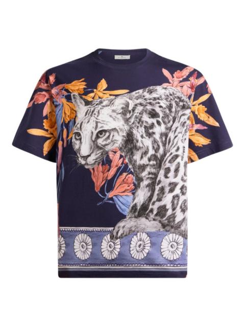 placed-print cotton T-shirt