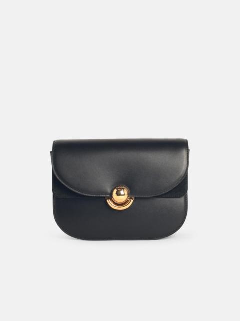 'SFERA' BLACK LEATHER CROSSBODY BAG