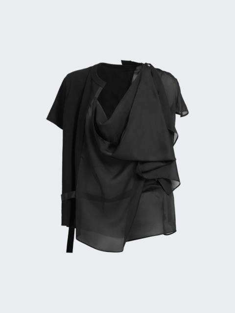 Satin X Cotton Jersey Tee Black