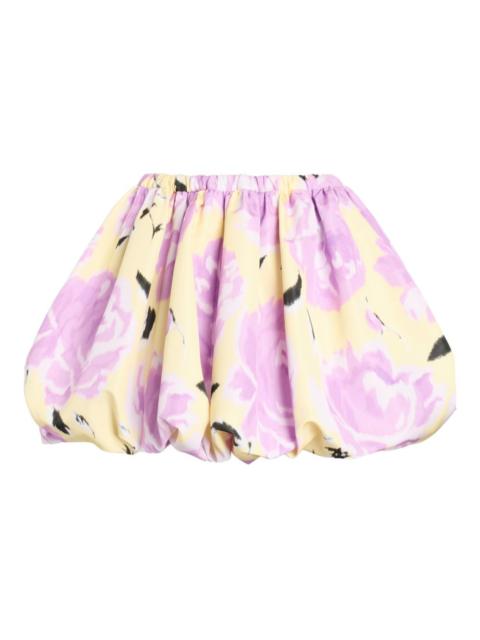 elasticated-waist floral-print mini skirt