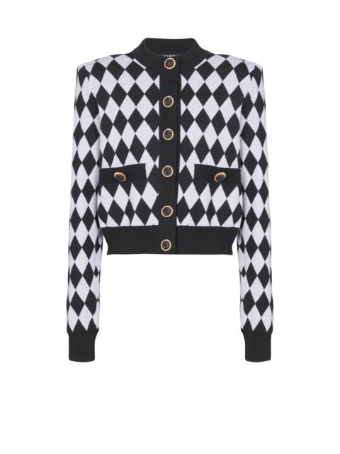 Diamond knit cardigan