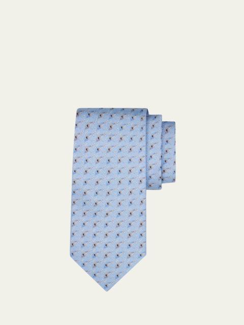 Men's Billiards Micro-Print Tie