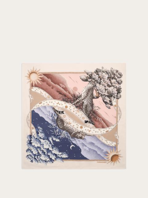 Day & Night print silk foulard