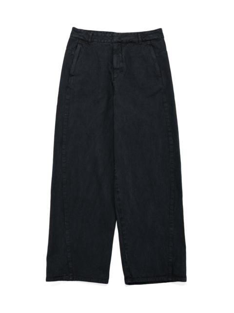 Garments Dyed Curved Seam Denim Black