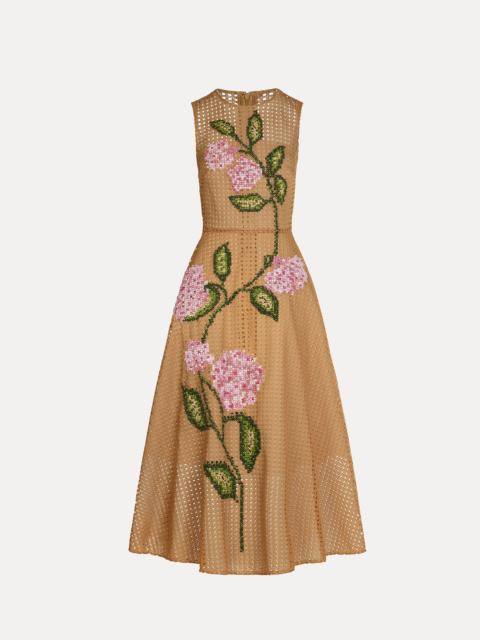 PORCELAIN FLOWER LATTICE DRESS