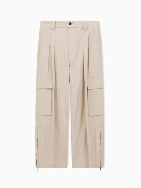 COTTON BLEND CARGO TROUSERS