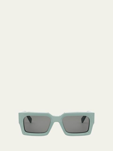 Men's 3-Dot Acetate Rectangle Sunglasses