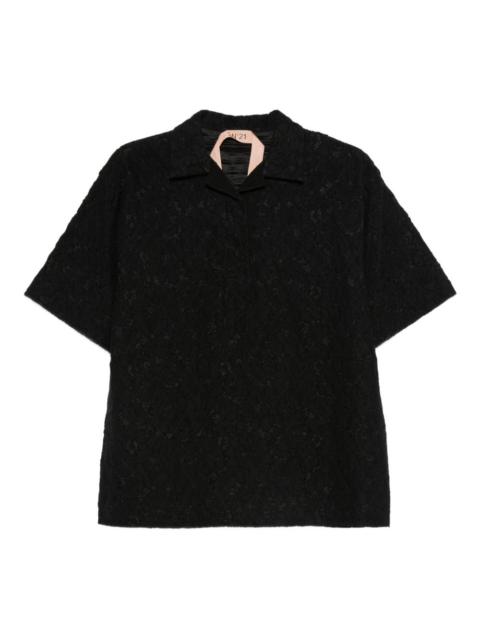lace-embellishment polo top